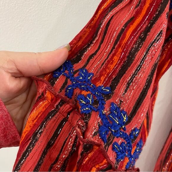 Raga | Red & Burnt Orange Metallic Thread Boho Dress - Picture 8 of 15
